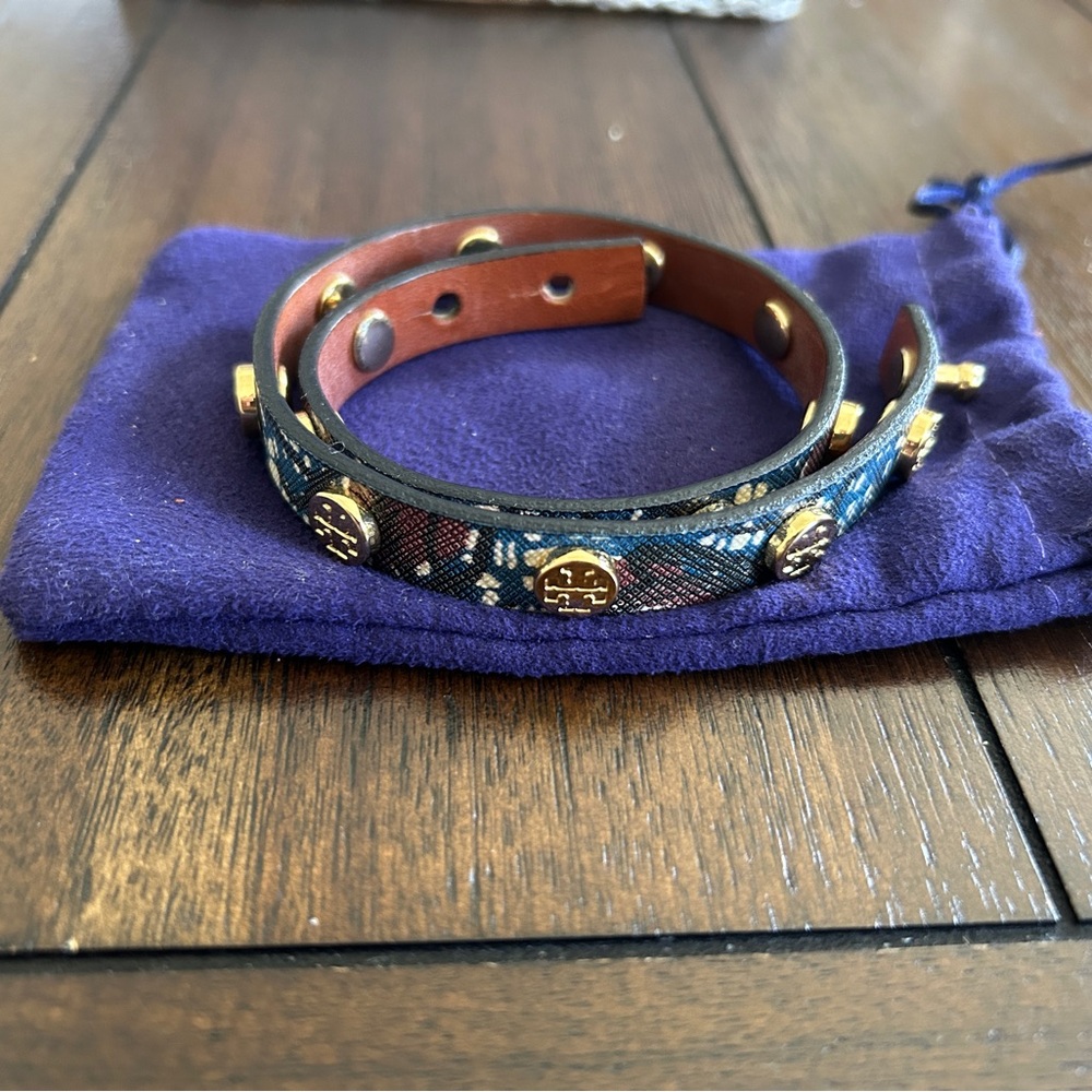 Tory Burch Multicolor Leather Wrap Bracelet